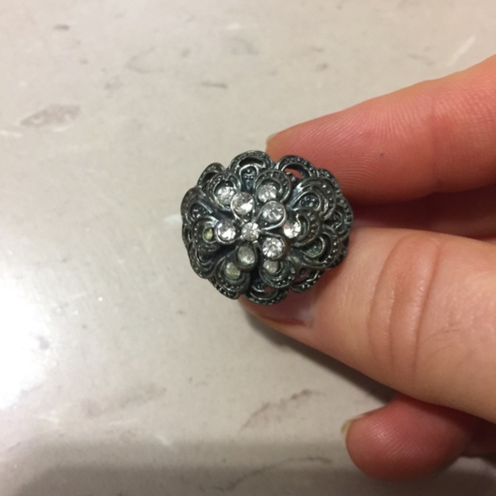 ZARA ring ancient flower stone boho bohemian